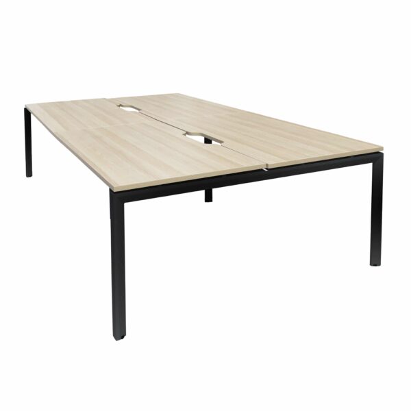 Nelson Pod Desk Oak Top Black Frame Online Furniture NZ