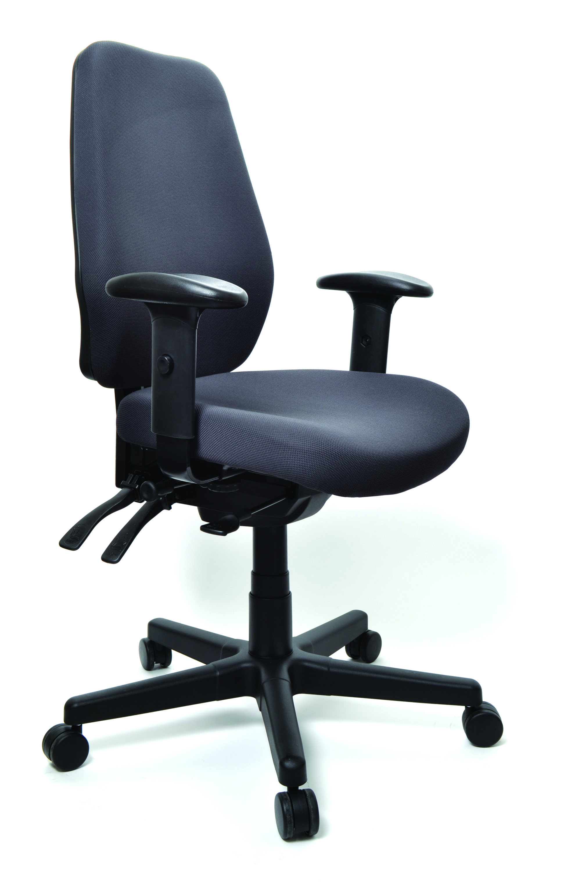 Aura Ergo+ Charcoal Chair With Arms Skara Furniture New Zealand