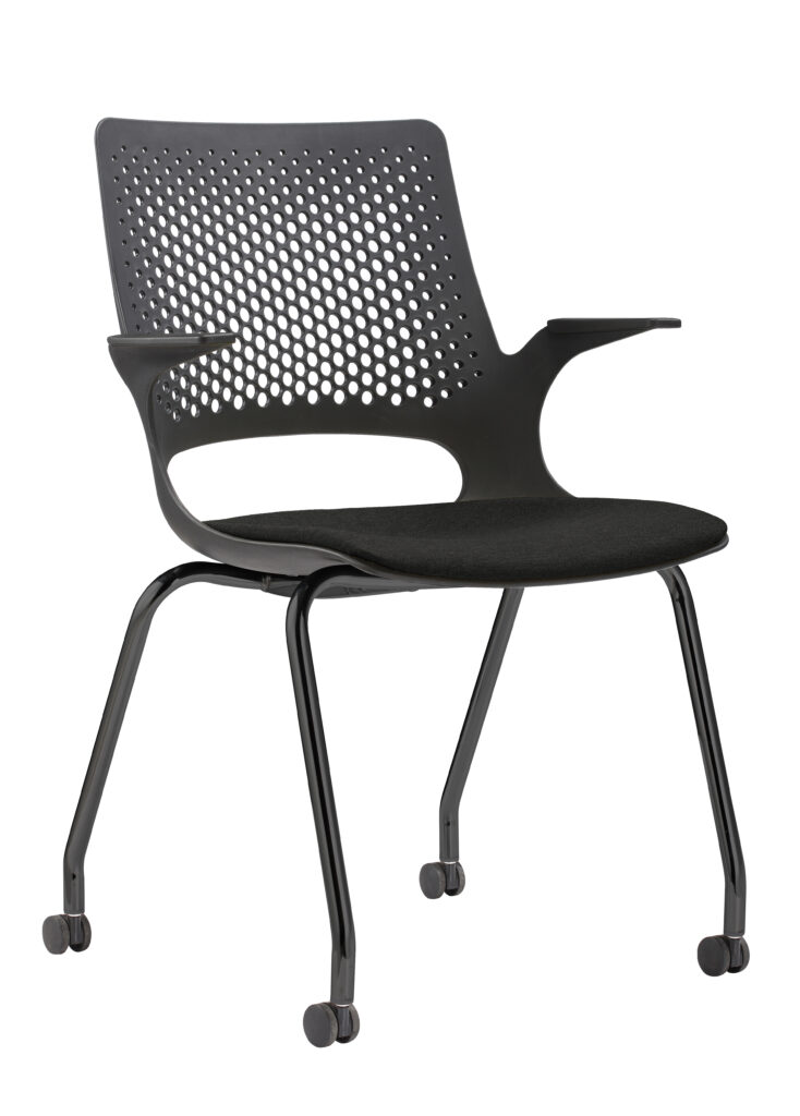 Harmony 4 Leg With Castors : Black Chair | - Skara Furniture New Zealand