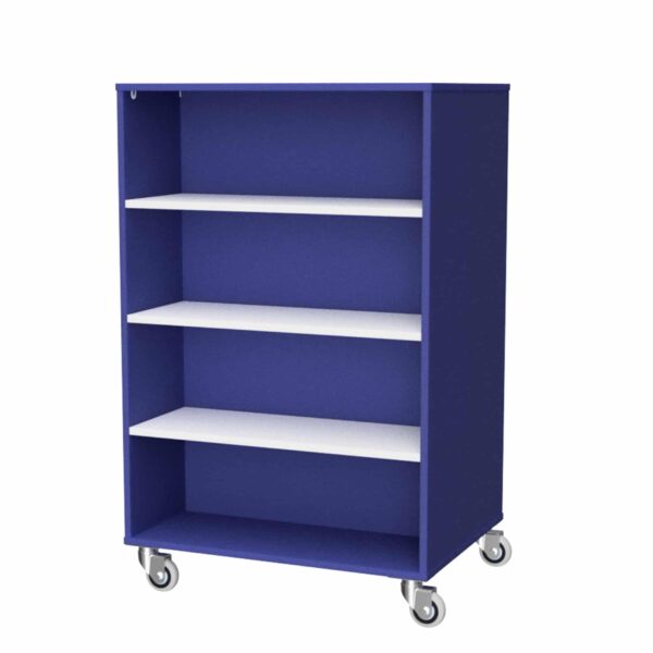 Mobile Bookcase 800w Blue White 30005 BW Online Furniture NZ