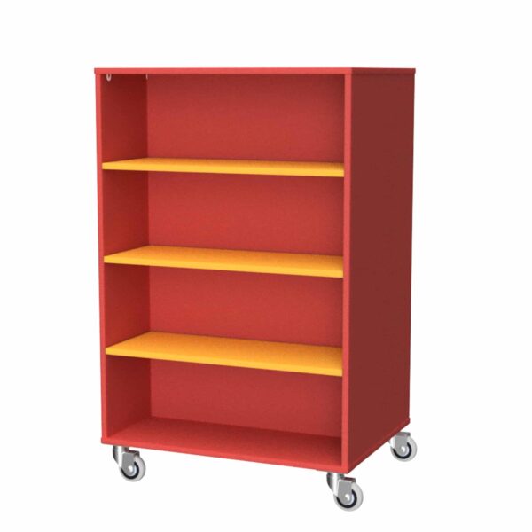 Mobile Bookcase 800w Red Yellow 30005 RY Online Furniture NZ