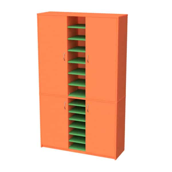 Teachers Wall Unit 1200w Orange Green 30018 OG Online Furniture NZ