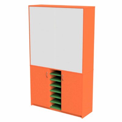 Teachers Wall Unit Storage Cupboard With Whiteboard