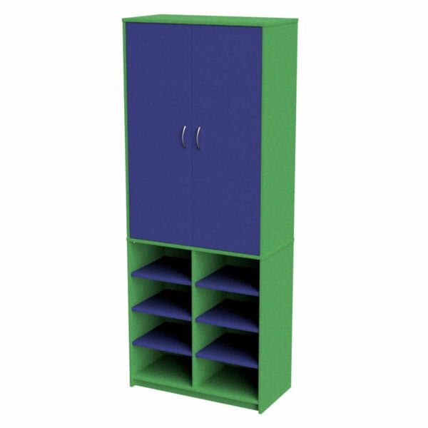 Teachers Wall Unit Open Base 800 Green Blue Online Furniture NZ