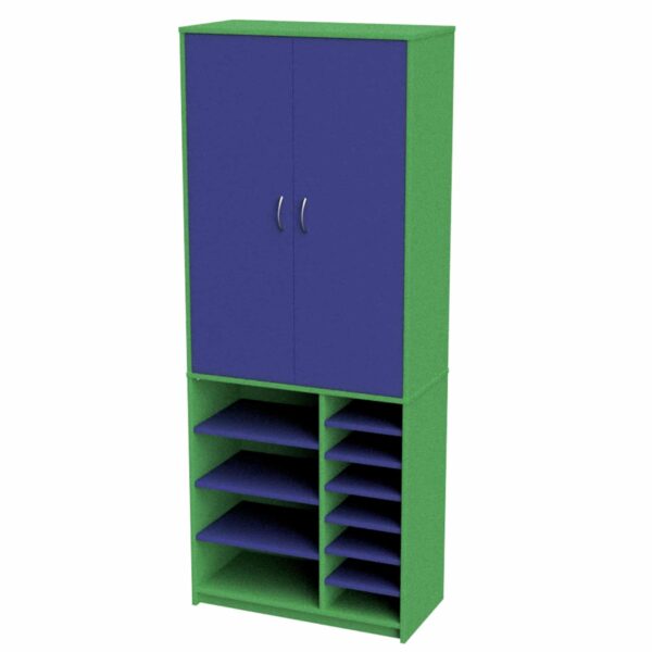 Teachers Wall Unit Tote 800 Green Blue Online Furniture NZ