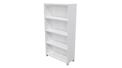 Office bookshelf bookcase 4 shelf 1500mm high in white available to buy online from Skara New Zealand office furnture supplier.