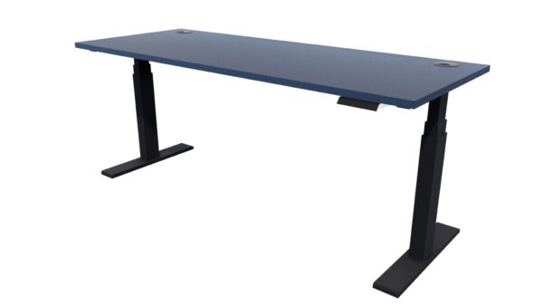 Electric Standing Desk Black Frame Char Blue