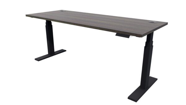 Zealand Electric Height Adj Desk 1500 x 700mm Black Frame - Dark Oak