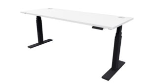 Electric Standing Desk Black Frame Silver Haze