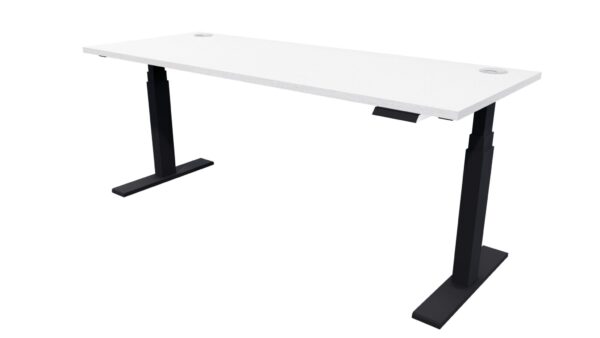 Electric Standing Desk Black Frame Silver Haze