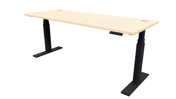 Electric Standing Desk Black Frame Sublime Teak