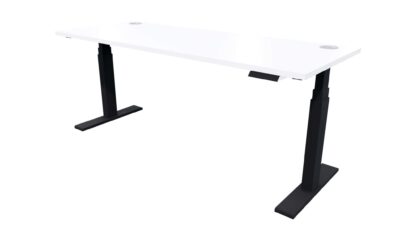 Electric Height Adjustable Standing Desk 1500 x 700mm Black Frame - White