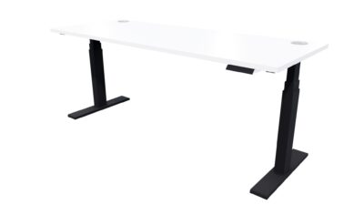 Electric Height Adjustable Standing Desk 1800 x 700mm Black Frame - White