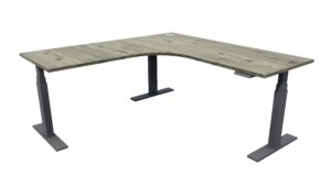 Electric Standing Corner Desk Black Frame Coronet Beach