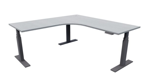 Electric Standing Corner Desk Black Frame New Graphite