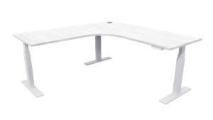 Electric Standing Desk White Frame Nordic Pine