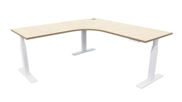 Electric Standing Desk White Frame Premium Ply