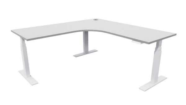 Electric Standing Desk White Frame Seal Grey