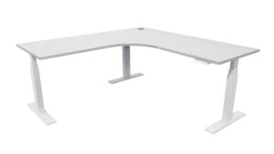 Electric Standing Desk White Frame Silver Haze