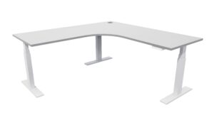 Electric Standing Desk White Frame Silver Strata