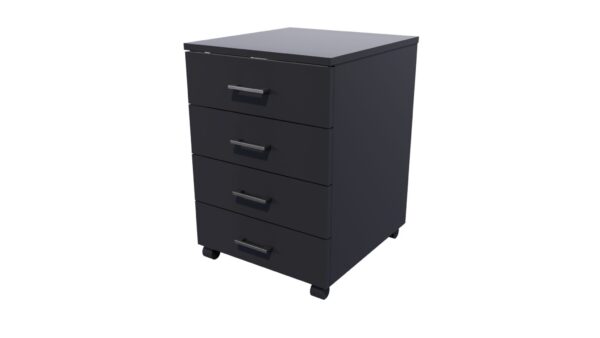 Mobile 4 Drawer Locking Black SKU Code 10020 08 scaled Online Furniture NZ