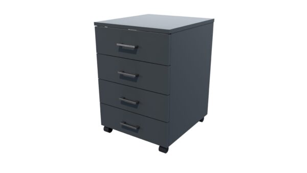 Mobile 4 Drawer Locking Carbon SKU Code 10020 02 scaled Online Furniture NZ