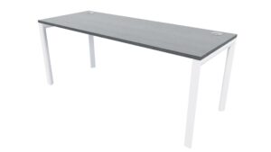 Novah Desk With White Frame - New Graphite