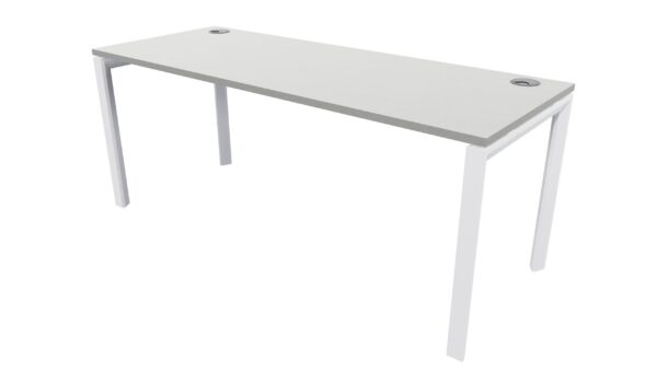 Novah Desk White Frame - Seal Grey