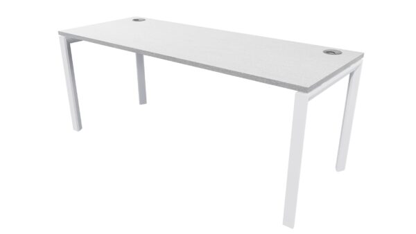 Novah Desk White Frame - Silver Haze