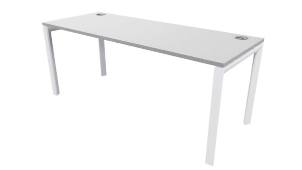 Novah Desk White Frame - Silver Strata