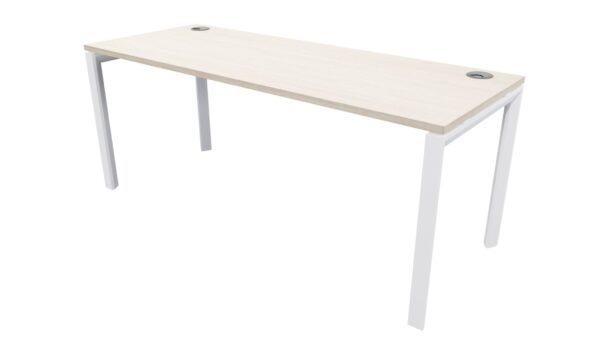 Novah Desk White Frame - Aged Ash