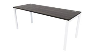 Novah Desk White Frame - Dark Oak