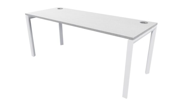 Novah Desk White Frame - Silver Haze