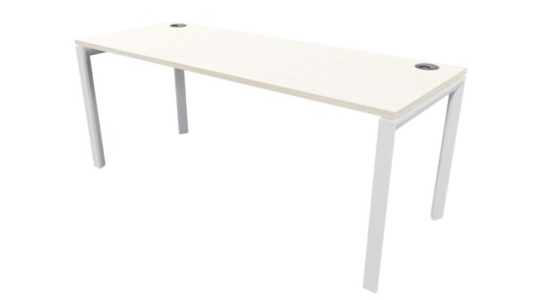 Novah Desk White Frame - Washed Maple